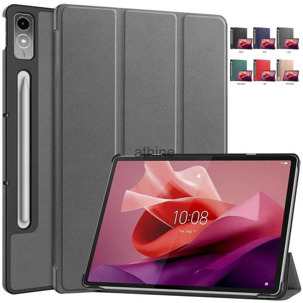 Étuis pour tablette PC Sacs Housse pour Lenovo Xiaoxin Pad Pro 12.7 Étui pour tablette TB370FU / TB371FC Support pliable magnétique pour Lenovo Tab P12 12 7 Cover 2023 YQ240118