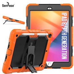 Tablet PC -cases Tassen voor iPad 10.2 2019 2020 2021 7e 8e 9e gen A2197 A2602 CASE Kids Safe Silicon PC Hybrid Shockproof Stand Tablet Cover 240411