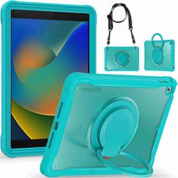 Tablet PC -cases Zakken voor iPad 10,2 9e 2021 8e 2020 2019 7e gen Case Kids Safe Hand Hybrid Stand Tablet Cover A2602 A2605 A2603 A2198 A2270 A2197 240411