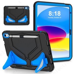 Tablet PC-hoesjes Tassen voor iPad 10e generatie 10,9-inch A2757 A2696 A2777 Ingebouwde standaard Anti-shock siliconen huid Kind Paars 10 STKS