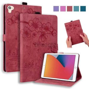 Tablet PC -cases Tassen voor iPad 9e generatie Case Embossed Flower Wallet Tablet Funda voor iPad 10.2 9.7 Case voor iPad 9 8 7 6 5 e gen Air 1 2 Girls 240411