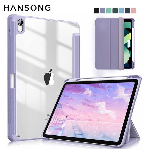 Étuis pour tablette PC Sacs pour étui iPad 2023 Mini 6 Pro 11 9e génération Étui 10.2 2023 9.7 5e 6e Air 4 5 10.9 10e PU Silicone Couverture transparente Funda W0427