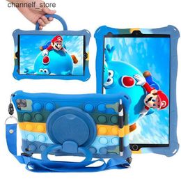 Tablet PC-hoesjes Tassen Funda Para 10.1 Universele siliconen tablethoes 10 10.1 inch Android-tablet-pc Schokbestendig Stand Cover Cases 25*16CM/9.84x6.3inchY240321Y240321