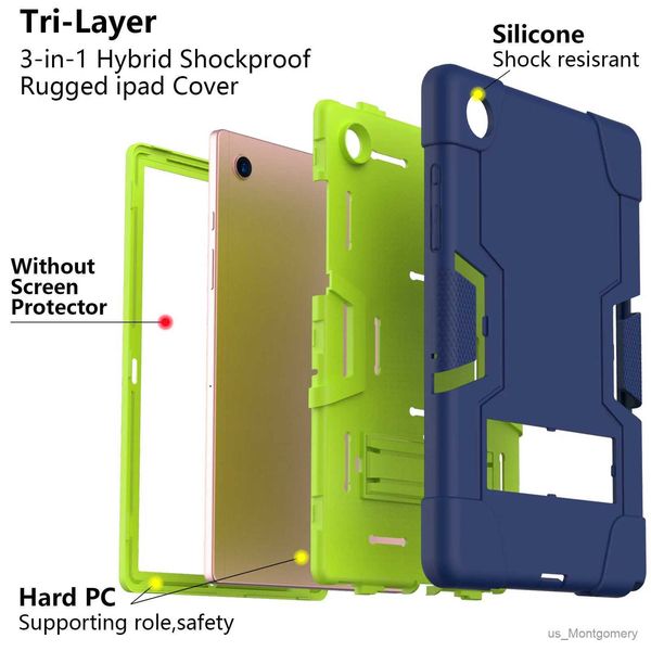Cajas de tabletas Bolsas Galaxy Tab A8 Case para cubierta de tableta A8 10.5 con una cubierta de protección resistente a prueba de choque de servicio pesado para