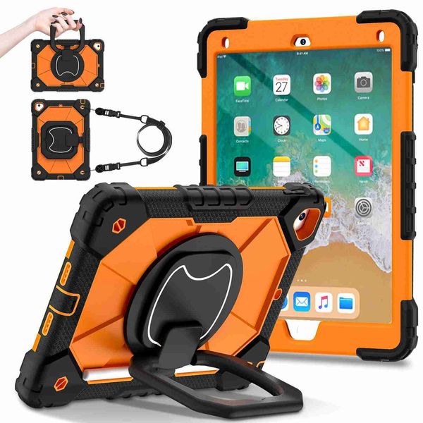 Cajas de tabletas Bolsas de manejo de bolsas Caso de agarre para iPad Air 5 4 10.9 2022 Pro 11 10.2 7th 8th 9th iPad 9.7 2017 2018 Pro 9.7 mini 6 Correa de cubierta de soporte giratorio 240411