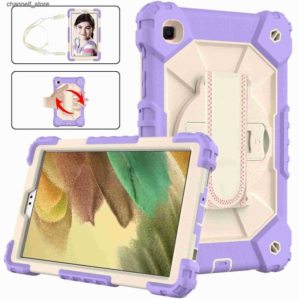 Étuis pour tablette Sacs Enfants étui pour tablette pour Samsung Galaxy Tab A7 Lite 8.4 T220 T225 Silicone Pc support rotatif dragonne couverture pour A8 X200 T290 T500Y240321Y240321