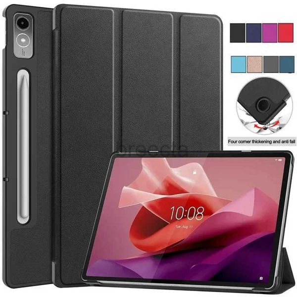 Tablet PC Cases Sacs NOUVEAU pour Lenovo Xiaoxin Pad Pro 12,7 pouces Tri-Folding Stand Smart Cover pour Xiaoxin Tab P12 2023 Case 240411