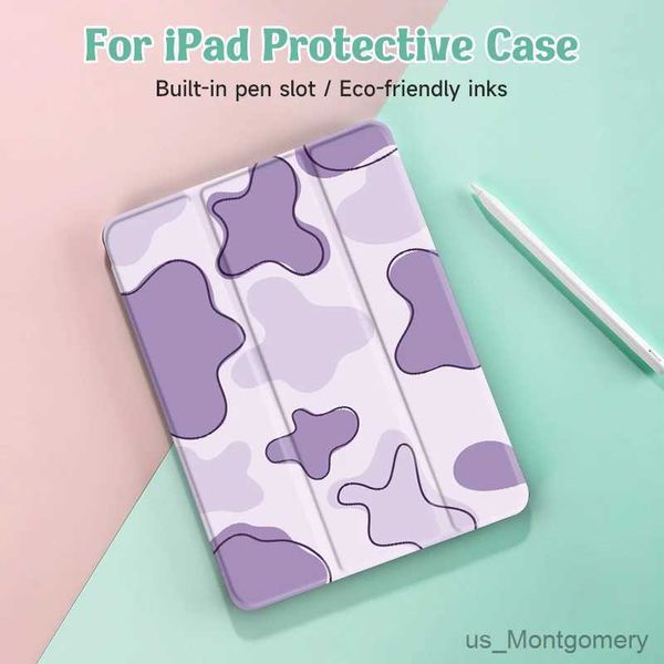 Tablet PC Cases Sacs Purple Block Case compatible avec iPad 9,7 pouces (6e / 5e génération 2018/2017) MINI4 / 5 AIR4 / 5 10,9 pouces avec un porte-stylo