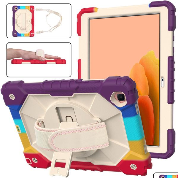 Tablet PC CASE Sacs Red Kids Case pour Galaxy Tab A7 10,4 pouces T500 T505 T507 T505N Hand SHODER STRAP DOCHPORT ER C2 DROP DIVRIVER C OT8KN