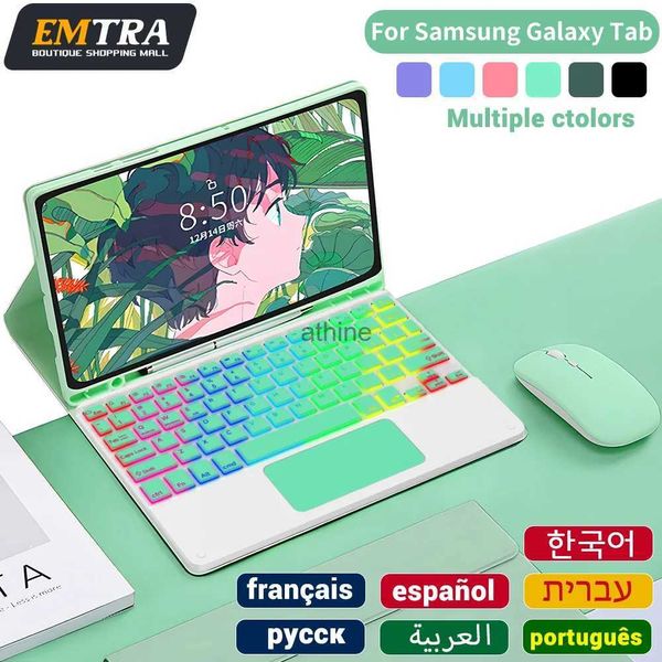 Étuis pour tablette PC Sacs Samsung Tablet Cover Clavier pour Samsung Galaxy Tab A8 10.5 A7 S6 Lite Tablet Cover pour Samsung Tab 10.4 S7 FE S8 Plus Case YQ240118