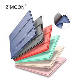 Tablet PC Case Sacs Silicone Three Fold Smart Case pour iPad Pro 11 Soft Cover for Air 5 Slimshell pour iPad 10.2 / 9.7 Premium Case pour Mini 6/5/4/3/2 240411