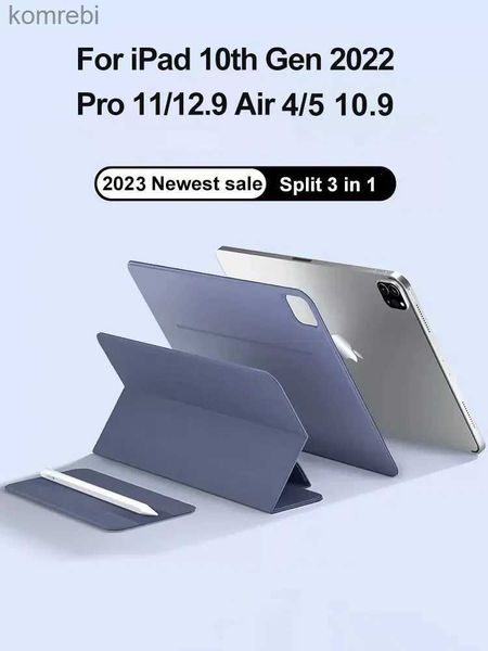 Étuis pour tablette PC sacs Smart Folio pour iPad 10e génération étui 2022 M2 iPad Air 5 étui 2020 Pro 12.9 11 6e 4e Funda 2023 magnétiquement capaL240217