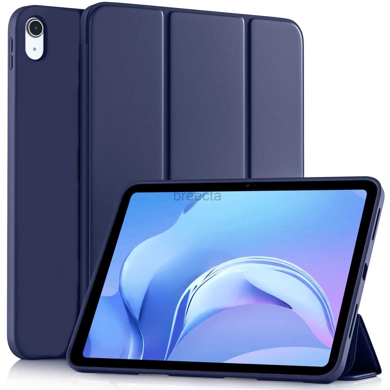 Tablet PC -fodral Bags Tablet Case för iPad 9.7 10.2 10.9 5th 6th 7th 8th 9th 10th Generation Soft Silicone Trifold Magnetic Flip Smart Cover 240411