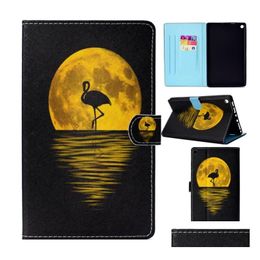 Tablet Pc-hoesjes Tassen Tablets-hoes voor Amazon Kindle Fire Hd8 80 inch Er Mode Schilderen Lederen portemonnee Kaart Kiemrustfunctie Drop De Otbnr