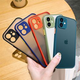 Matte telefoonhoesjes voor iPhone 15 14 13 12 11 Pro Max XS MAX XR X 6 6S 7 8 Plus SE Helder transparant hard hoesje Schokbestendig Armor Cover in OPP Zak