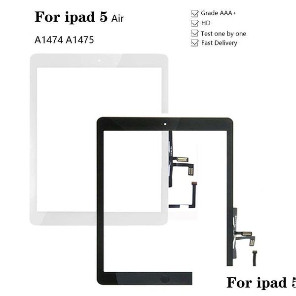 Écrans de tablette PC nouveau pour Ipad Air 1 5 Touch Sn numériseur et bouton d'accueil panneau d'affichage en verre avant remplacement A1474 A1475 A1476 Drop Ot5Sx