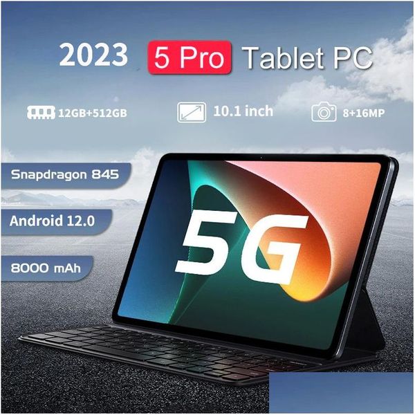 Tablette PC Vente 2023 Wifi 12Gadd512Gb 10,1 pouces 4G Réseau téléphonique d'appel Android 12.0 Caméra double SIM Enfants Livraison directe Ordinateurs Net Dhdaj