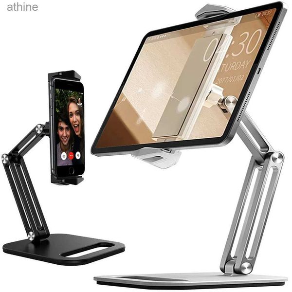 Soportes para tableta PC Soporte para teléfono de aleación de aluminio Soporte para teléfono inteligente Escritorio Célula de metal portátil para iPad iPhone YQ240125