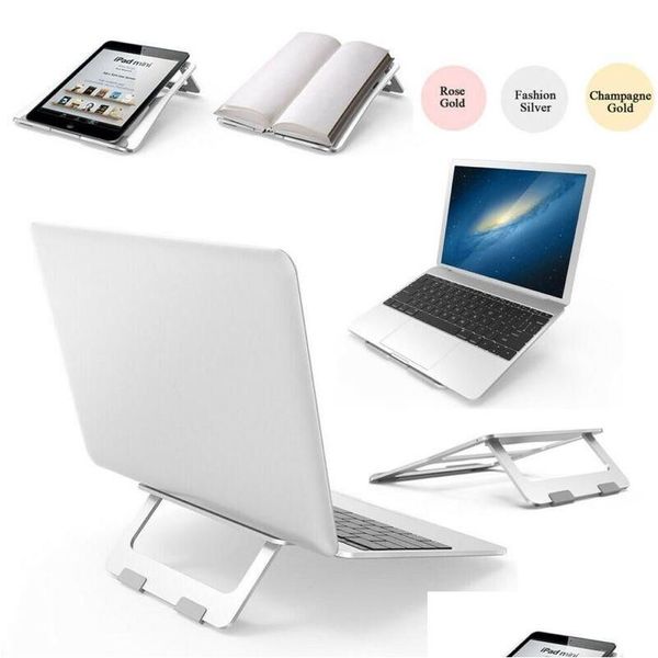 Soportes para Tablet PC, soporte de mesa plegable para ordenador portátil de Metal de aluminio, soporte ajustable para ordenador portátil para Notebook, Ipad Air Book Pro Drop Del Ot4F3