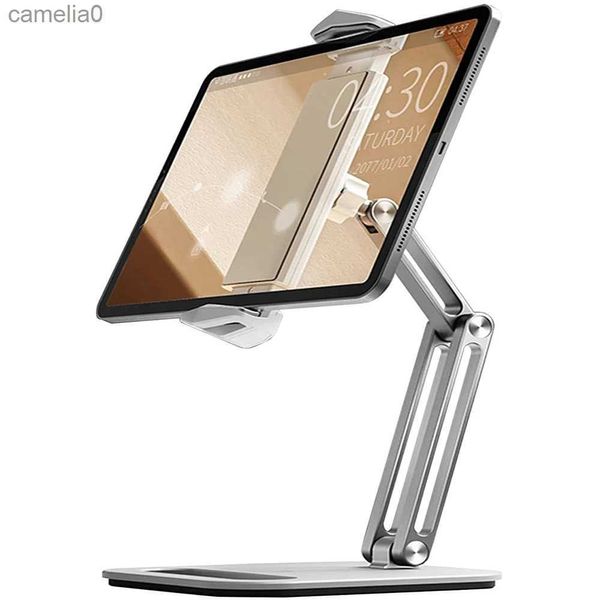 Tablet PC Stands NOUVEAU Tablette pliable Stand à trois conceptions d'arbre Port de tablette réglable multi-angles Hands Hands Holderl231225