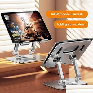 Tablet PC Stands Outmix aluminium Stand Desk Riser 360 ﾰ Rotatie Mtiangle Hoogte Verstelbare opvouwbare houder Dock voor iPad Drop Dh69M