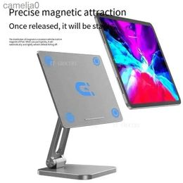 Tablet-PC-Ständer, Tablet-Ständer, 360-Grad-Drehung, Aluminium, aufgehängt, magnetischer Halter, Desktop-Halterung für iPad Air 4 Mini 6 Pro 11 12,9 Zoll, L231225