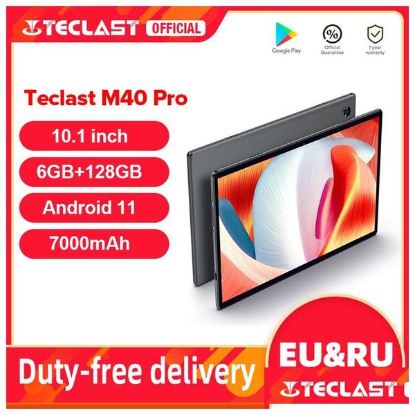 Tablette PC Teclast M40 Pro 10.1 1920x1200 6 Go RAM 128 Go ROM UNISOC T618 OCTA Core Android 11 4G Network Dual WiFi Drop Livrot Compu DHKW3