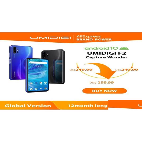 Tablette Pc Umidigi F2 téléphone Android 10 Version mondiale 653Quot Fhd 6Gb 128Gb 48Mp Ai Quad caméra 32Mp Selfie Helio P70 téléphone portable 5150Mah Otglo