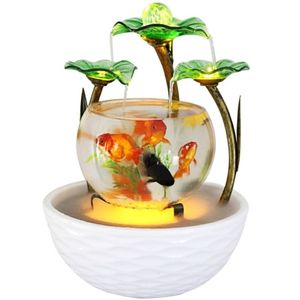 Tafelblad Waterpartij Groene Lotus Rollende Bal Fontein Waterval Cascade Binnendecoratie Aquarium Luchtbevochtiger Mist aquarium Y2347T