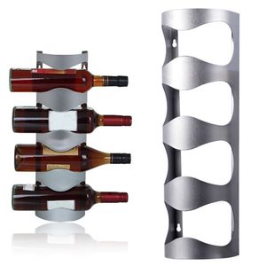 Casiers à vin de table 4 bouteilles Organisateur de stockage Étagère d'affichage Support de barre Type suspendu Supports de casier à vin Suspension murale en acier inoxydable 221121