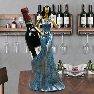 Casier à vin de table bleu rouge salon maison Table décoration résine décor de mariage accessoires beauté femmes étagère porte-bouteille support 231213