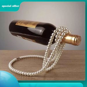 Tafelblad Wijnrekken Creatieve Gouden Parel Ketting Roestvrij Staal Wijnrek Wijn Voetstuk Klem Houder Schorsing Champagne Whisky Kleine Ornamenten 230625