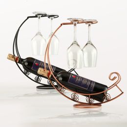 Estantes de vino de mesa estante de Metal creativo soporte de vidrio colgante soporte de barra decoración de exhibición 221118