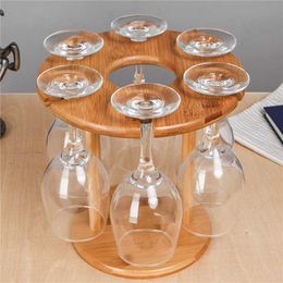 Botelleros de mesa para vino creativos al revés, gabinete de botellas para el hogar, soportes de madera de bambú 221121