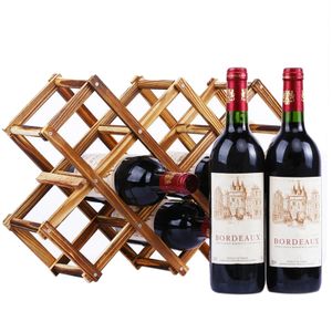 Casiers à vin de table pliants en bois haute endurance rouge s stockage s bouteilles organisateurs étagères d'armoire 230131