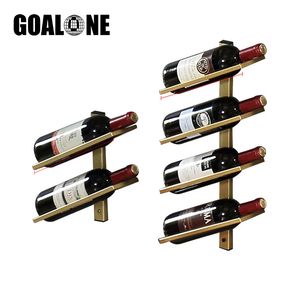 Porte-bouteilles de table GOALONE Creative Iron Rack Wall Mounted 2/4 Porte-bouteilles Élégant moderne Champagne Storage Goblet Stand for Home Bar 230131