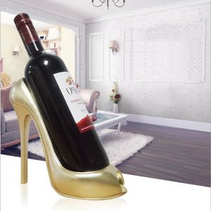 Estantes de vino de mesa Zapato de tacón alto Titular de botella de vino Estante elegante Cesta de regalo Accesorios para el hogar Estante de vino de zapato rojo Titular de botella creativo 221121