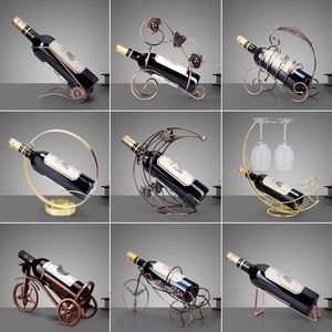 Tabletop wijnrekken houder staande creatieve metalen hangende glazen balk beugel display decor 221121