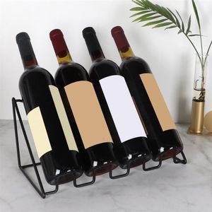 Tabletop wijnrekken Iron Display Stand Creative Bottle Storage Multi Groove Holder Cabinet Shelf Organizer Bar Tools 230812