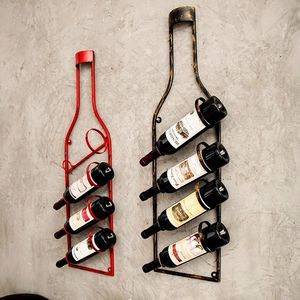 Botelleros de mesa Estantes de vino de hierro repisa para colgar botellas de metal decorativo marco de pared accesorios de barra barras para el hogar champán ideas europeas 221121