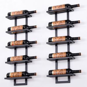 Tafelbladwijnrekken moderne ijzeren wandhouder houder eenvoudige hangende rek kunststeunkast platgedrukte types 45 flessen 221121