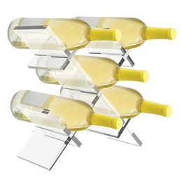 Tafelmodel Wijnrekken Staande Aanrechtrek Houder voor 5 Flessen Transparante Moderne Organisator Roosterstandaard voor Champagnekasten 231023