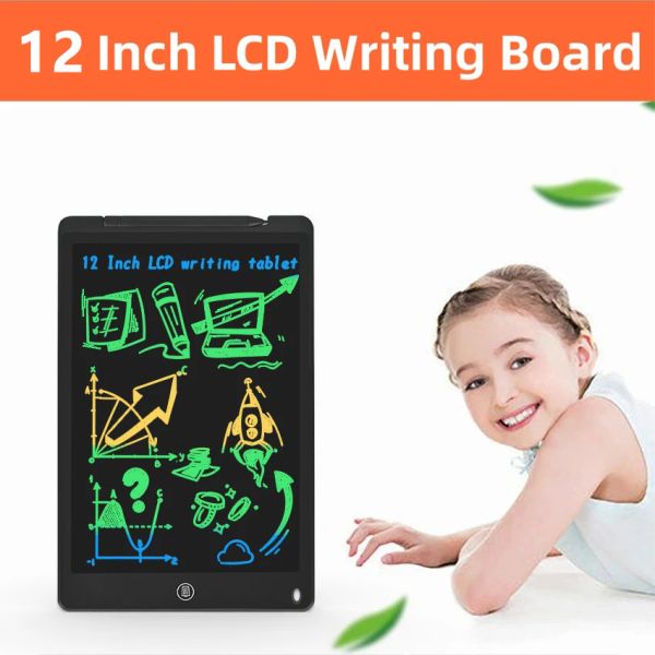 Tablettes 12 pouces LCD Dessin Tablette électronique Écriture Digital Graphics colorés Graphique manuscrit Pad Kids Graffiti Sketchpad Blackboard