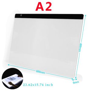 Tablettes (60 * 40cm) A2 Drawing Board LED Graphique numérique Boîte à pading Light Painting Panneau de traçage Diamond Paindre Type C Power C Power