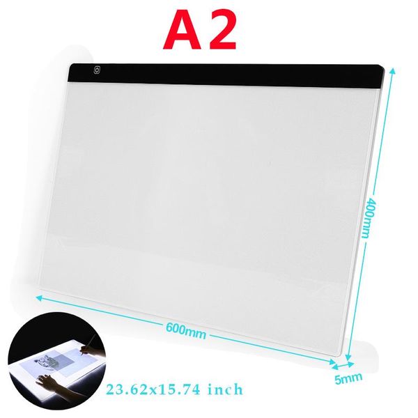 Tabletas (60*40 cm) A2 Dibujo LED Gráficos digitales Light Padting Pintura Panel de rastreo Almohadilla de pintura de diamantes Tipo C Potencia