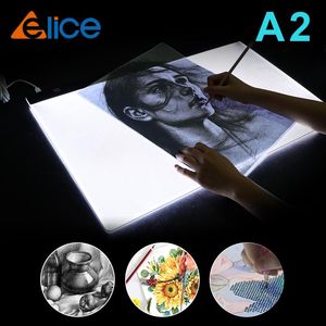 Tabletten A2 Tekentablet LED Digitaal grafisch lichtblok Box Schilderen Tracing Panel Diamond Painting Accessoires Copyboard Type C Power