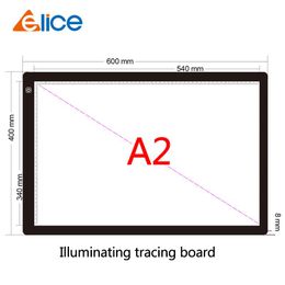 Tabletas A2 Dibujo Elice Tableta LED Digital Digital Luz Light Pading Pintura Panel de rastreo Tabla de pintura de arte electrónico