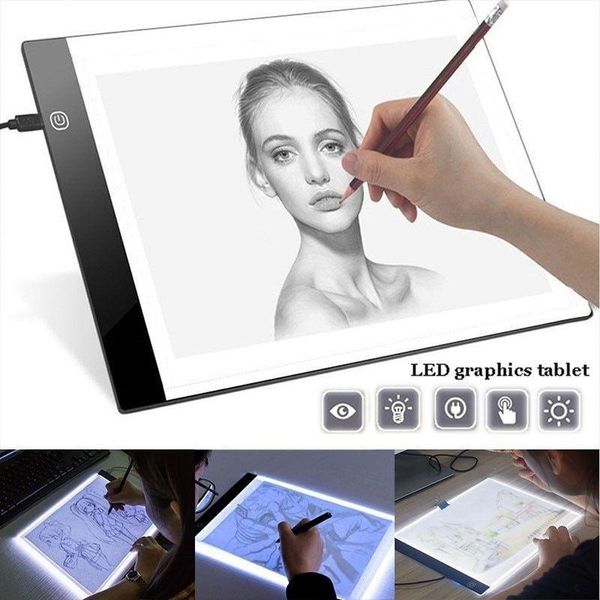 Tablettes A4 (235x335mm) LED Box traceur A4 UltraHin Light Pad Copy Board pour artistes dessin / croquis / animation / stérilisation x