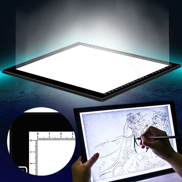 Tablettes A4 tracé LED Dessin Tablet Lumière Boîte lumineuse UltraHin USB ARTCRAFT BANDE LED LED PAD CROST DROOT DRAWing