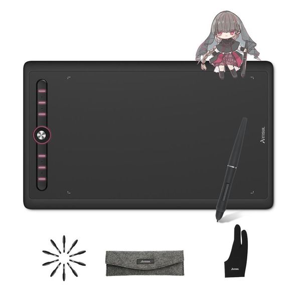 Tablettes Artisul M0610 Pro Batteryfree Free Digital Graphic Pen Tablet pour dessiner Playing OSU avec 8 clés express et une clé de finition de cadran